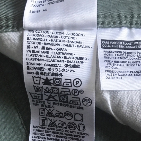 Levi’s Green Twill Stretch Denim Shorts Sz 27 - Picture 5 of 8